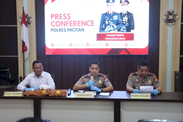 Polres Pacitan Amankan Tersangka Pencuri Emas Senilai Rp.350 Juta Milik Lansia